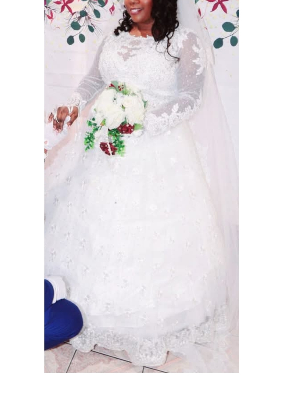 Annabelle Ivory Beaded Lace Long Sleeve Gown